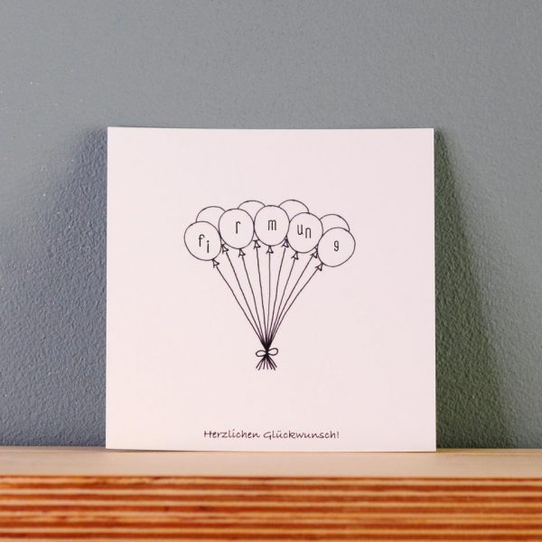 Glückwunschkarte Luftballone beschriftet