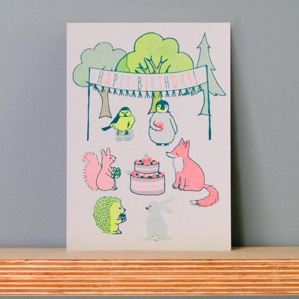 Postkarte Geburtstag im Wald