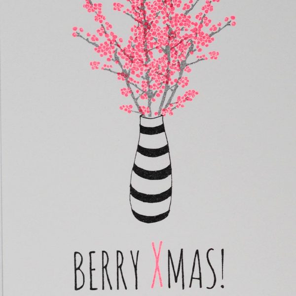 Nahaufnahme Weihnachtskarte Berry Xmas